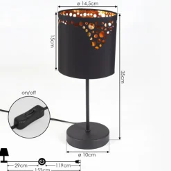 Lampes En Tissu-hofstein Lampe de table Marbach Noir, 1 lumière