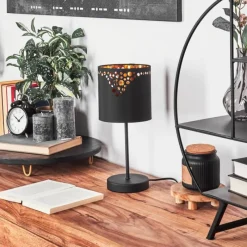 Lampes En Tissu-hofstein Lampe de table Marbach Noir, 1 lumière