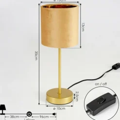 Lampes Dorées-hofstein Lampe de table Maripi Or, 1 lumière