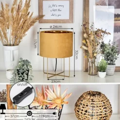 Lampes Dorées-hofstein Lampe de table Maripi Or, 1 lumière