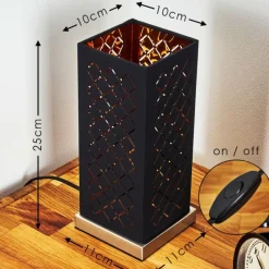 Lampes En Tissu-hofstein Lampe de table Meldal Nickel mat, Noir, 1 lumière