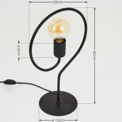 Lampes Vintages & Rétros-hofstein Lampe de table Mialo Noir, 1 lumière