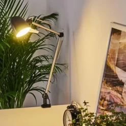 hofstein Lampe de table Mildura LED Noir, Blanc, 1 lumière* Lampes À Poser