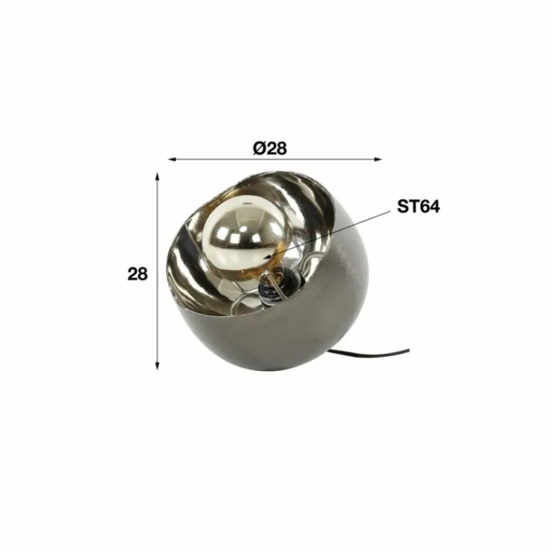 hofstein Lampe de table Mirror Nickel mat, Noir, 1 lumière