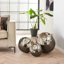 hofstein Lampe de table Mirror Nickel mat, Noir, 1 lumière