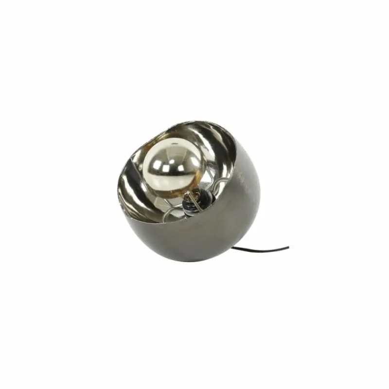 hofstein Lampe de table Mirror Nickel mat, Noir, 1 lumière