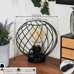 Lampes Industrielles-hofstein Lampe de table Miton Noir, 1 lumière