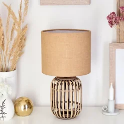 Lampes En Tissu-hofstein Lampe de table Mongolei Écru, 1 lumière