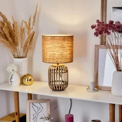 Lampes En Tissu-hofstein Lampe de table Mongolei Écru, 1 lumière