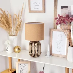 Lampes En Tissu-hofstein Lampe de table Mongolei Écru, 1 lumière