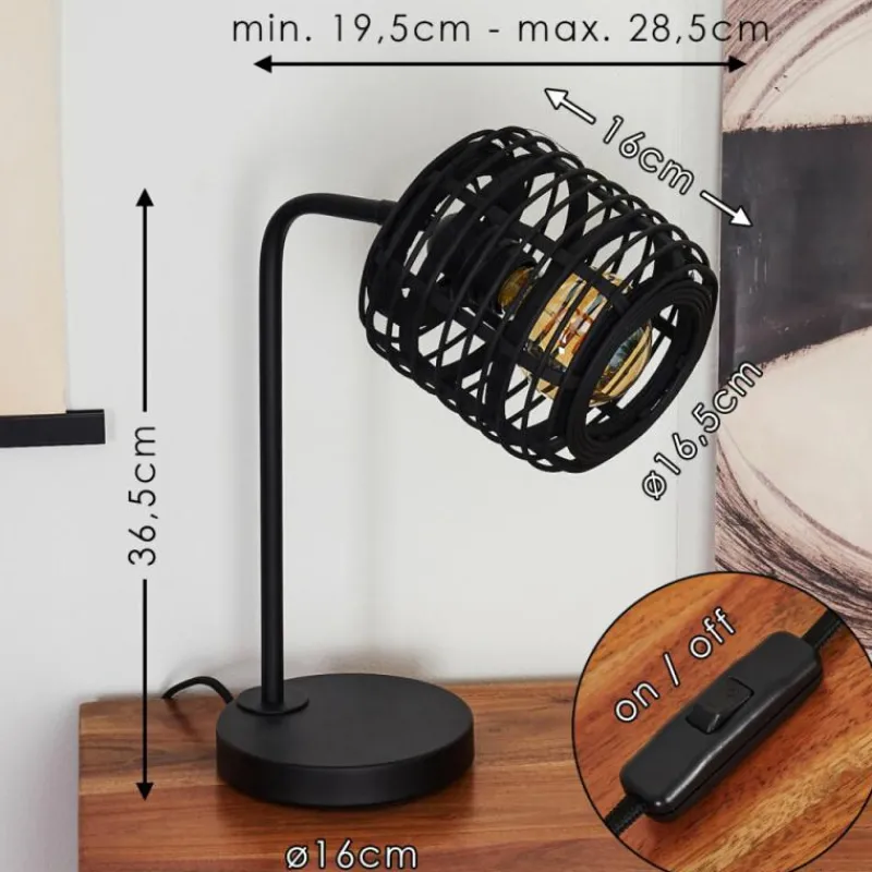 Lampes Industrielles-hofstein Lampe de table Mongolei Noir, 1 lumière