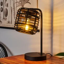 Lampes Industrielles-hofstein Lampe de table Mongolei Noir, 1 lumière