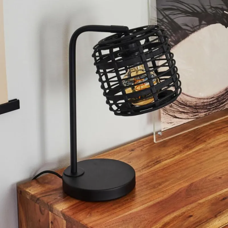 Lampes Industrielles-hofstein Lampe de table Mongolei Noir, 1 lumière