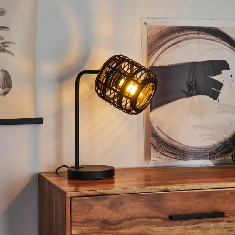 Lampes Industrielles-hofstein Lampe de table Mongolei Noir, 1 lumière