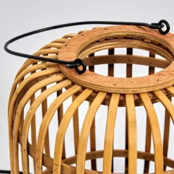 Style Boho-Chic-hofstein Lampe de table Mongolei Noir, 1 lumière