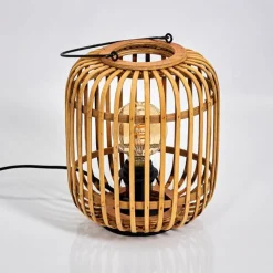 Style Boho-Chic-hofstein Lampe de table Mongolei Noir, 1 lumière