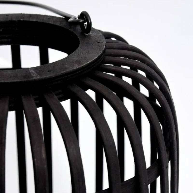 Style Boho-Chic-hofstein Lampe de table Mongolei Noir, 1 lumière