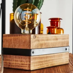 Lampes Industrielles-hofstein Lampe de table Montgomery Bois foncé, Noir, 1 lumière