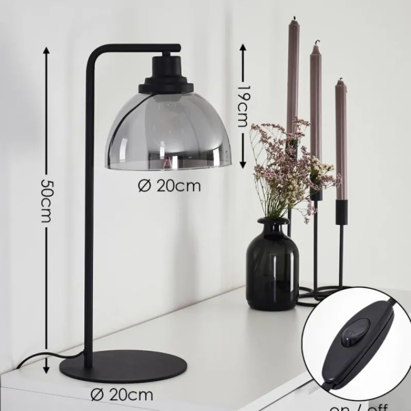 hofstein Lampe de table Morzine Noir, 1 lumière