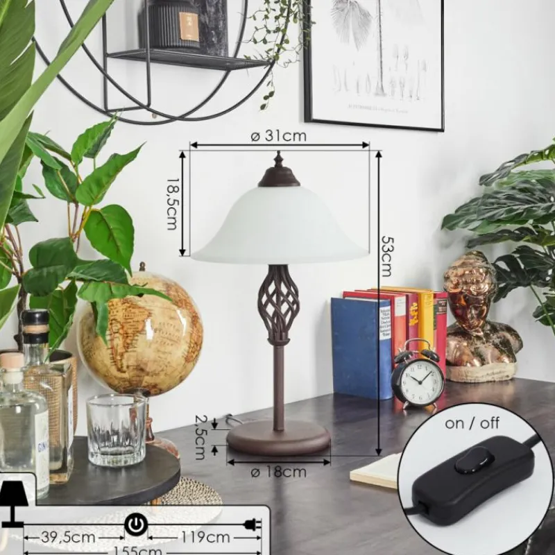 hofstein Lampe de table Mosquerito Rouille, 2 lumières