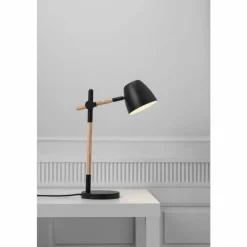 Lampes En Bois-Luminaires Nordlux Lampe de table Nordlux THEO Bois clair, Noir, 1 lumière