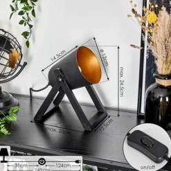 Lampes Dorées-hofstein Lampe de table Novilly Noir, 1 lumière