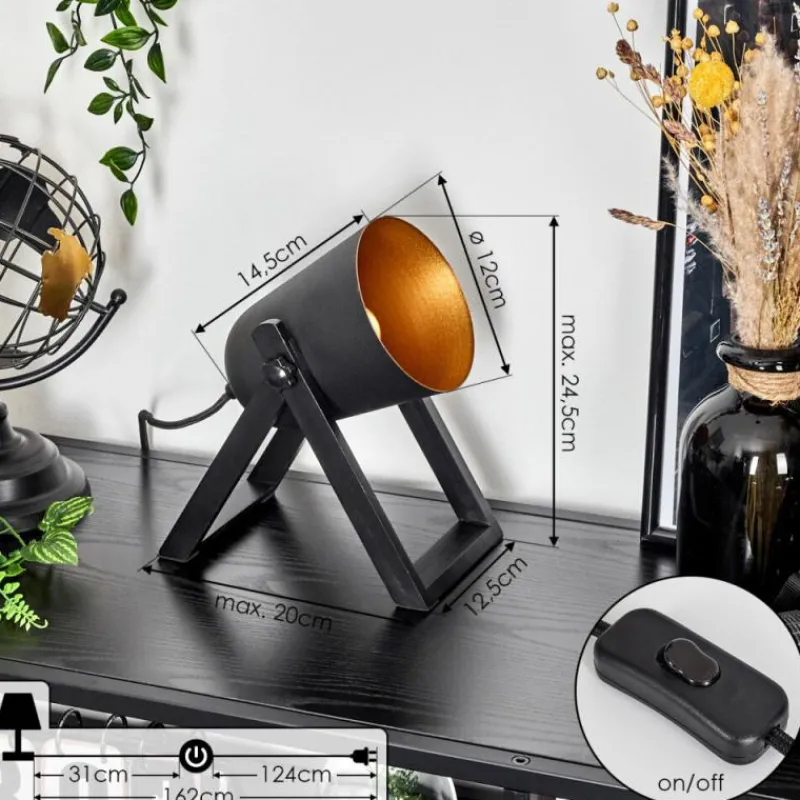 Lampes Dorées-hofstein Lampe de table Novilly Noir, 1 lumière