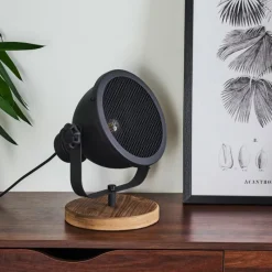 Luminaires Scandinaves-hofstein Lampe de table Ogho Bois foncé, Noir, 1 lumière