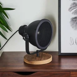 Luminaires Scandinaves-hofstein Lampe de table Ogho Bois foncé, Noir, 1 lumière