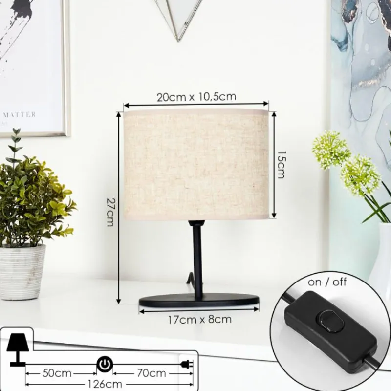 Lampes En Tissu-hofstein Lampe de table Oilinki Noir, 1 lumière