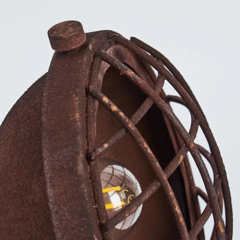 Lampes Industrielles-hofstein Lampe de table Onsala Bois foncé, Rouille, 1 lumière