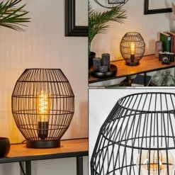 Lampes Industrielles-hofstein Lampe de table Oravi Noir, 1 lumière