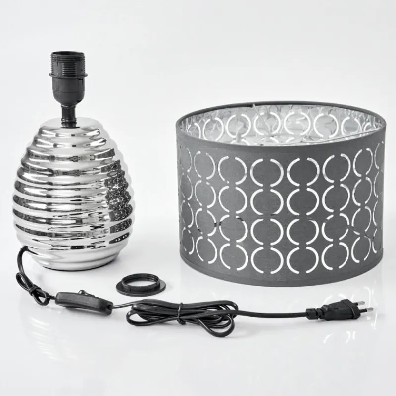 Lampes En Tissu-hofstein Lampe de table Osorno Chrome, Noir, 1 lumière