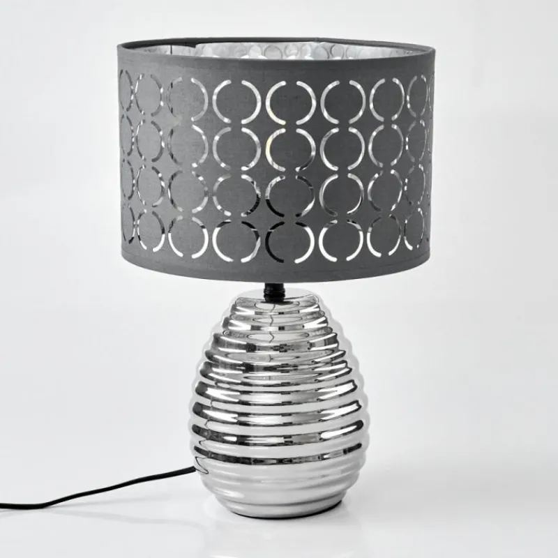Lampes En Tissu-hofstein Lampe de table Osorno Chrome, Noir, 1 lumière