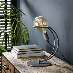 Lampes Vintages & Rétros-hofstein Lampe de table Ostuni Argenté, 1 lumière