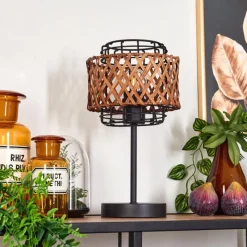 Style Boho-Chic-hofstein Lampe de table Otta Noir, 1 lumière