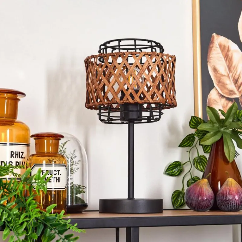 Style Boho-Chic-hofstein Lampe de table Otta Noir, 1 lumière
