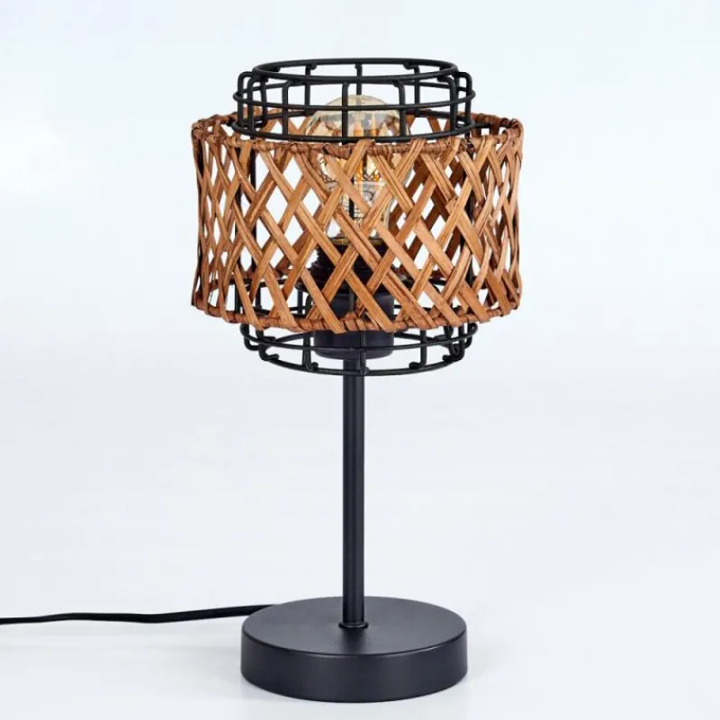 Style Boho-Chic-hofstein Lampe de table Otta Noir, 1 lumière