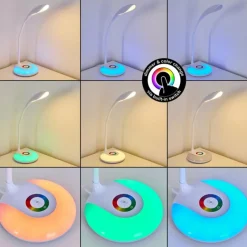 hofstein Lampe de table Paphos LED Blanc, 1 lumière, Changeur de couleurs