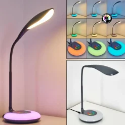 hofstein Lampe de table Paphos LED Noir, 1 lumière, Changeur de couleurs