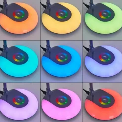 hofstein Lampe de table Paphos LED Noir, 1 lumière, Changeur de couleurs