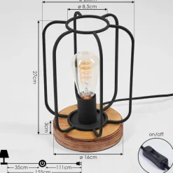 Lampes Vintages & Rétros-hofstein Lampe de table Pasteur Écru, Noir, 1 lumière