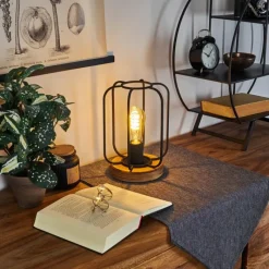 Lampes Vintages & Rétros-hofstein Lampe de table Pasteur Écru, Noir, 1 lumière