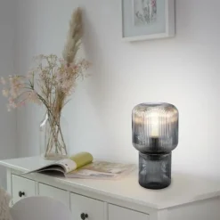 Suspension Verre Fumé-Luminaires Paul Neuhaus Lampe de table Paul Neuhaus MASHI Fumée, 1 lumière