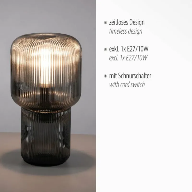 Suspension Verre Fumé-Luminaires Paul Neuhaus Lampe de table Paul Neuhaus MASHI Fumée, 1 lumière