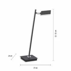 Luminaires Paul Neuhaus Lampe de table Paul Neuhaus PURE-MIRA LED Noir, 1 lumière, Télécommandes* Éclairage Led