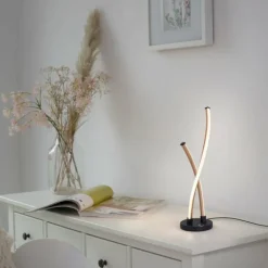 Lampes Dorées-Luminaires Paul Neuhaus Lampe de table Paul Neuhaus POLINA LED Noir, 1 lumière