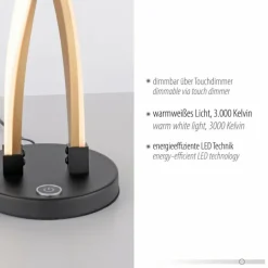 Lampes Dorées-Luminaires Paul Neuhaus Lampe de table Paul Neuhaus POLINA LED Noir, 1 lumière