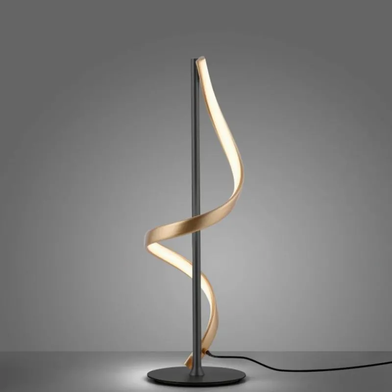 Paul Neuhaus Q-Serie Lampe de table Paul Neuhaus QSWING LED Anthracite, Or, 1 lumière, Télécommandes