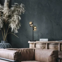 Suspension Verre Fumé-Luminaires Paul Neuhaus Lampe de table Paul-Neuhaus POPSICLE LED Noir, 4 lumières